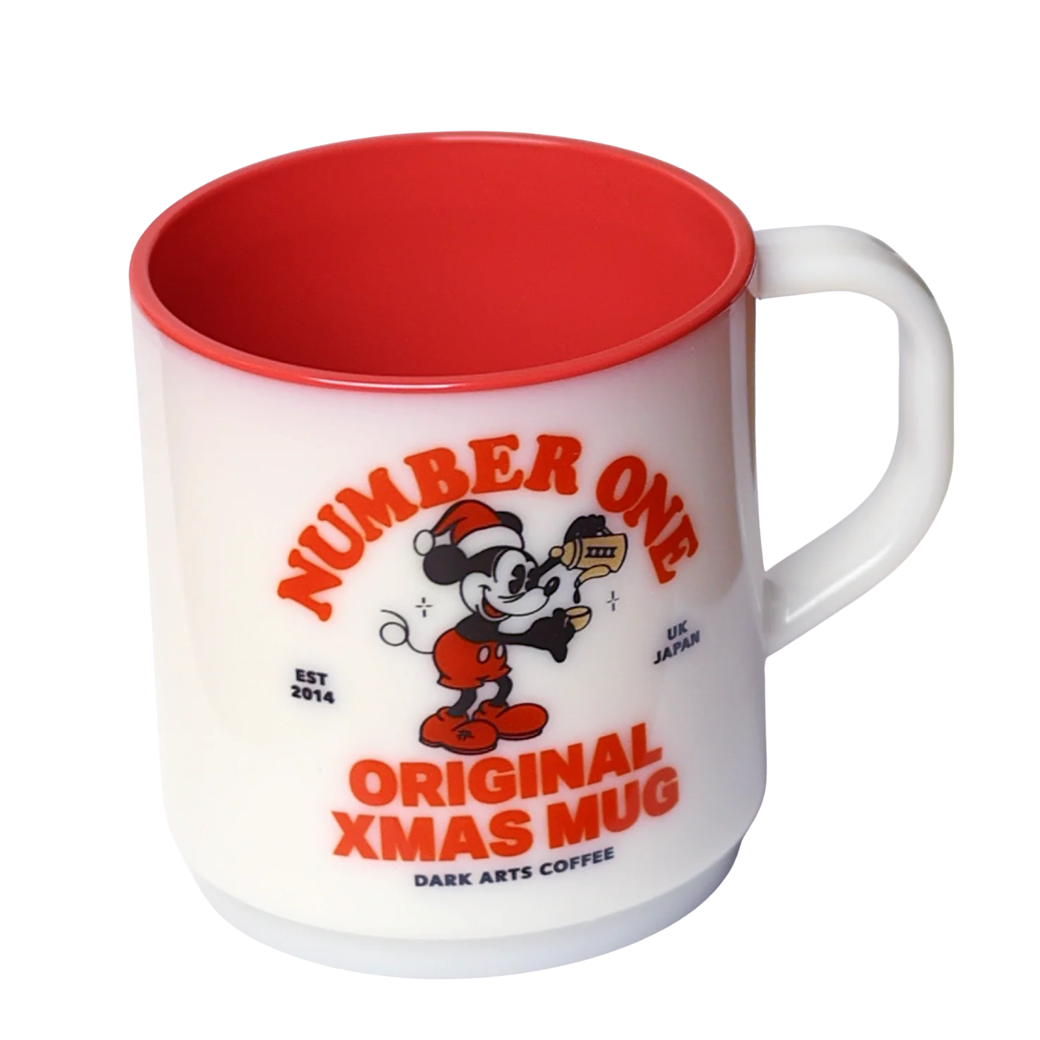 RED RECYCLED NUMBER ONE ORIGINAL XMAS MUG - Image 2